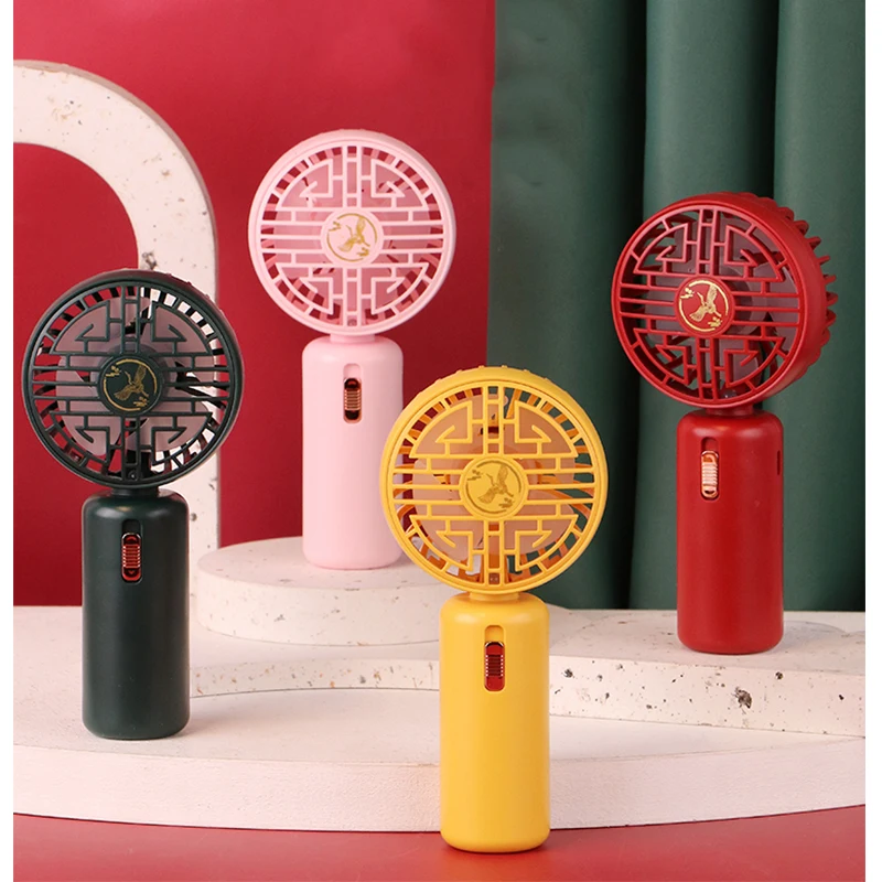 Mini Electric Fan Chinese Style USB Charging Fan Portable Handheld Fan