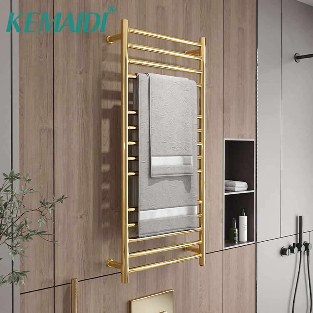 KEMAIDI Bathroom Electric Bath Towel Warmer Heating Towel Shelf Rack Towel Dryer Shelf Heated Electric Towel Rack For Hotel