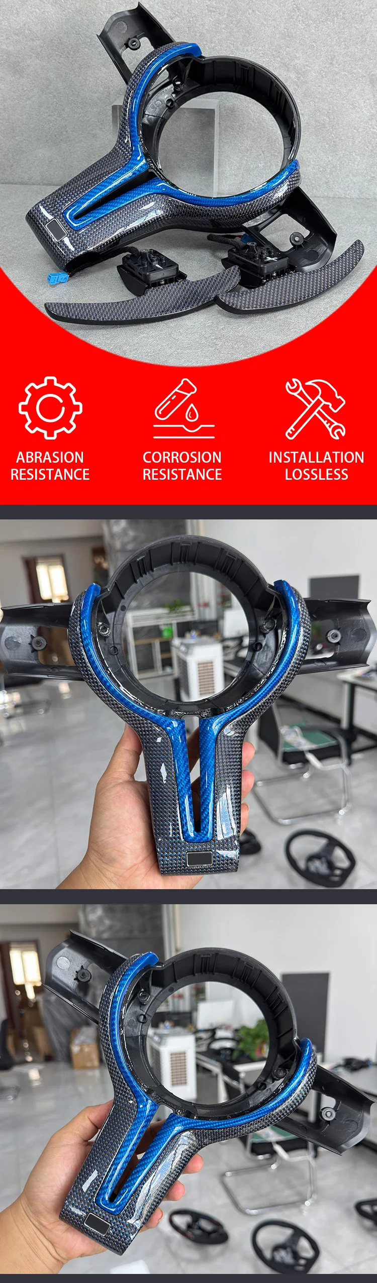 Suitable for BMW new 2345 series X3X4X5X6 modified M3M4M5 blue style carbon fibe