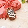 8-note Cute Mini Thumb Piano Portable Solid Wooden Water drop/heart shape Beginner Cartoon Shape Cute Thumb Piano Gifts For Kids 4