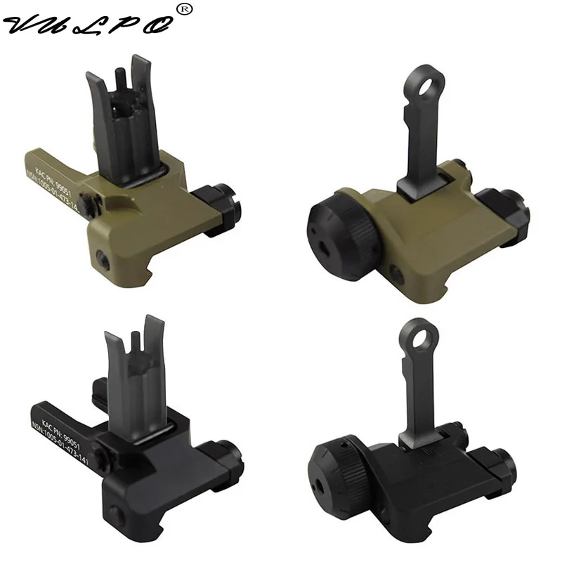 Vulpo Cnc Aluminum Alloy Tactical Kac Style 300m Flip Up Folding Iron Sight  Front Rear Sight For Airsoft Hunting - Hunting Riflescopes - AliExpress