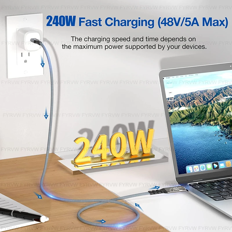 USB C  ̺  , Ʈ 4 , 40Gbps, 240W, M1 ƺ  ϵ ũ, USB4 Gen3 ̺