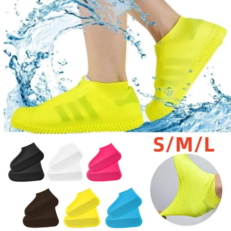

1 Pair Silicone WaterProof Shoe Covers S/M/L Covers Slip-resistant Rubber Rain Boot Overshoes Accessories For Outdoor Rainy Day