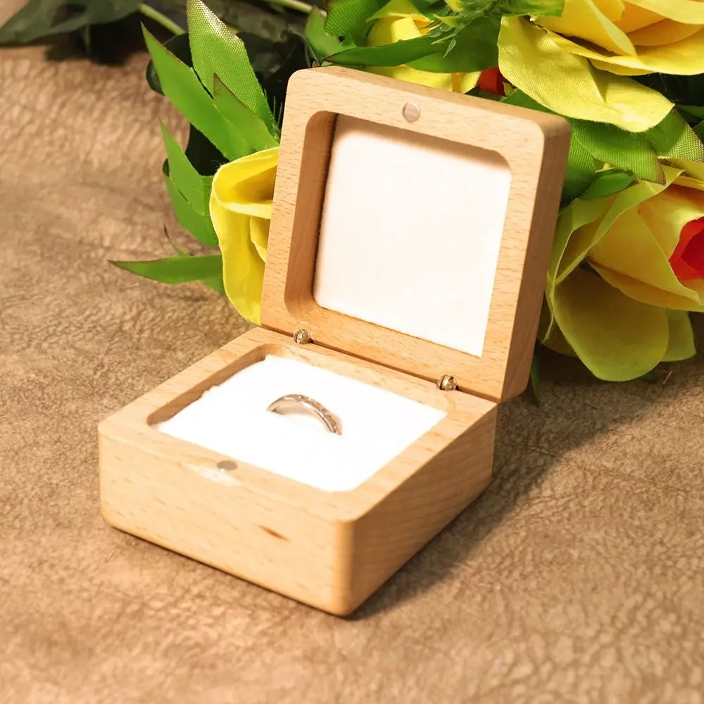 Scatola For Anelli Vintage In Noce Nera For In Legno For Gioielli - Foto 9