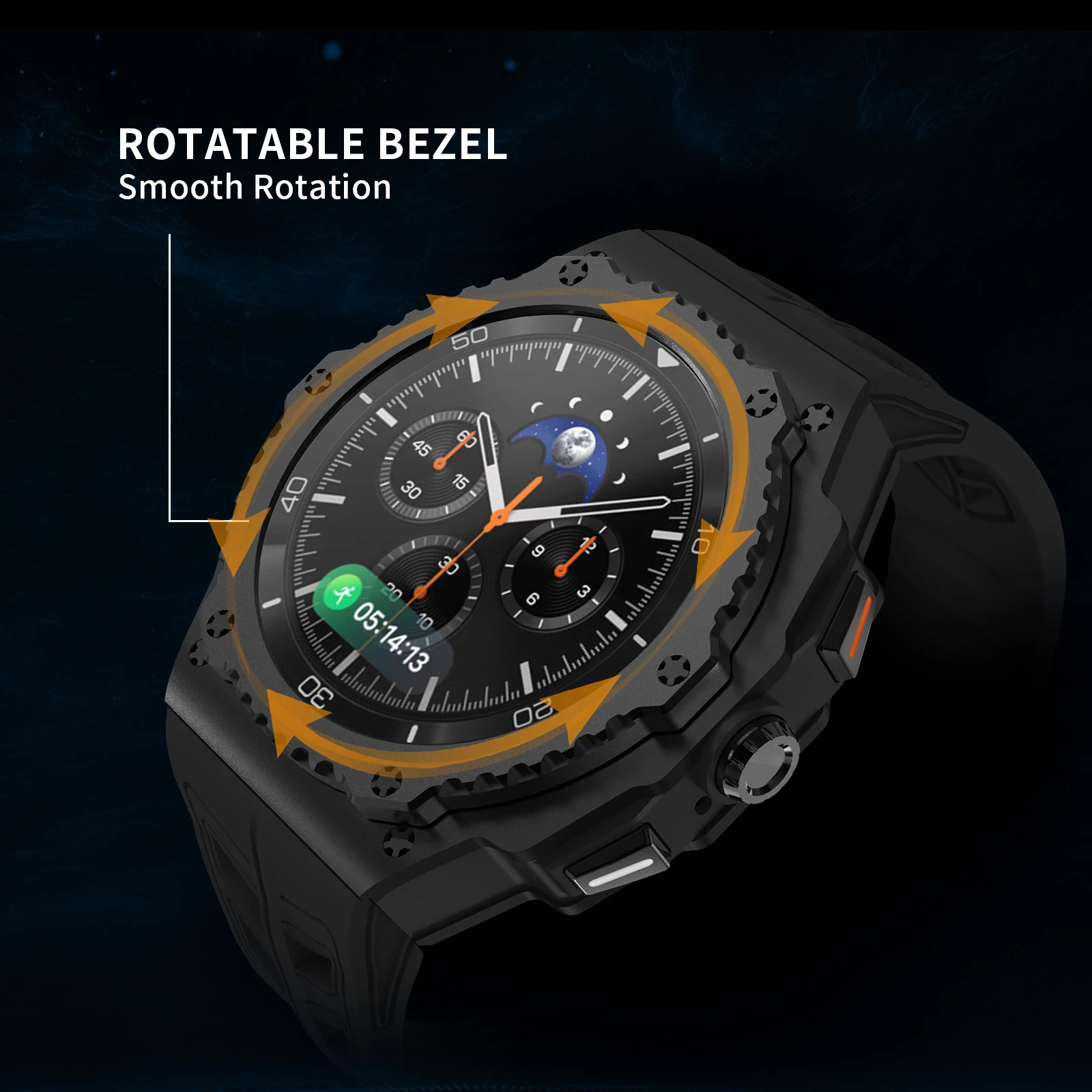 Deluxe Customization Kit for Stainless Steel Smartwatch with Silicone Strap