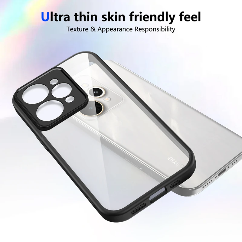 Transparent Silicone Shockproof Phone Case with TPU Bumper and PC Back