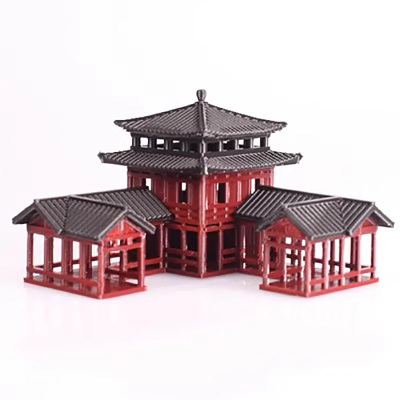 Chinese Style Ancient Architectural Model, Aquarium, Micro Landscape, Bonsai, 3D Printing, Art Decoration, Ornament, 231213