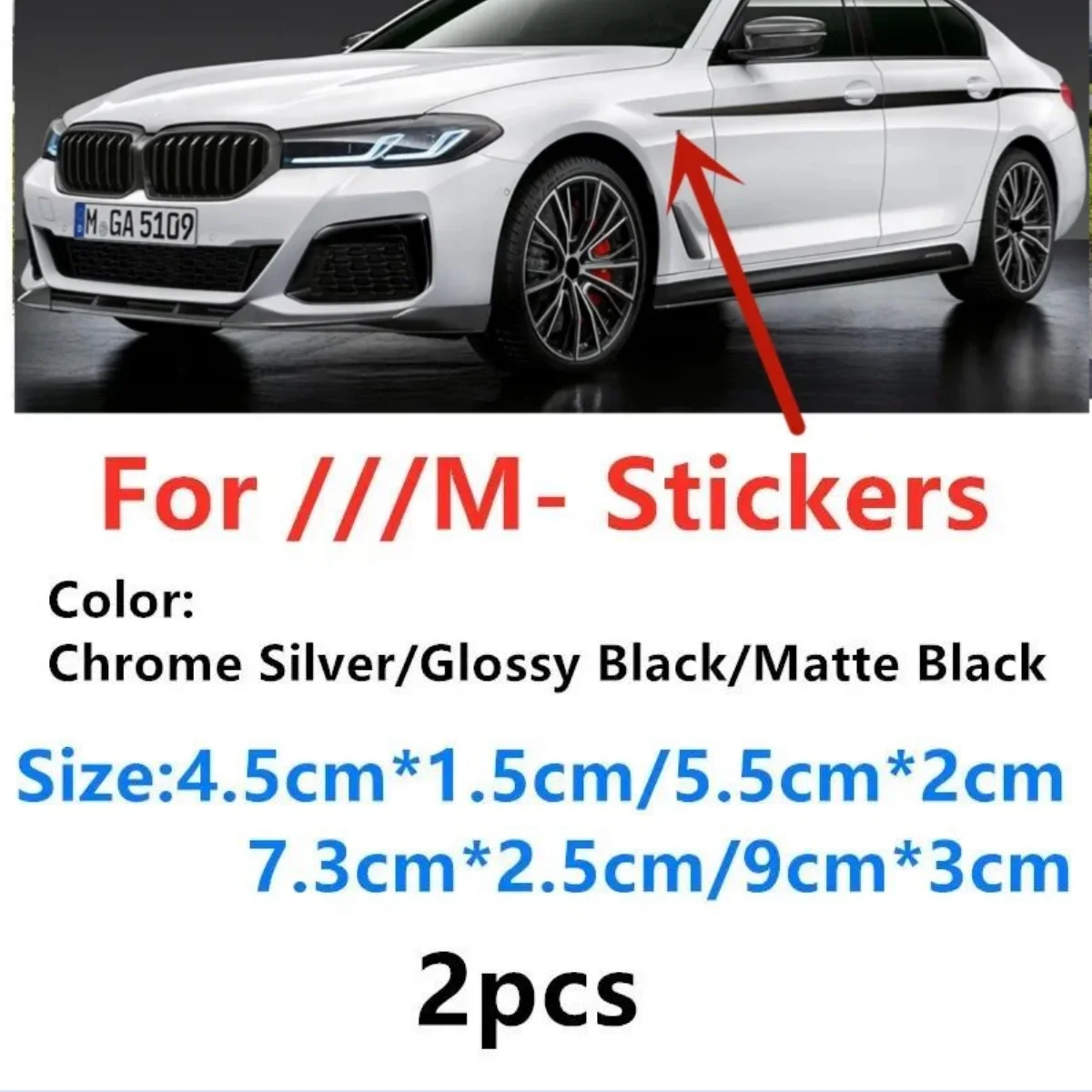 2Pcs Car Logo Abs M Sticker, Wing Fender Sticker, Badge Automatico, Bmw Dallas M2 M3 Graphic M5 M6 M7 E36 E46 E90 E92 F10 F20 F30