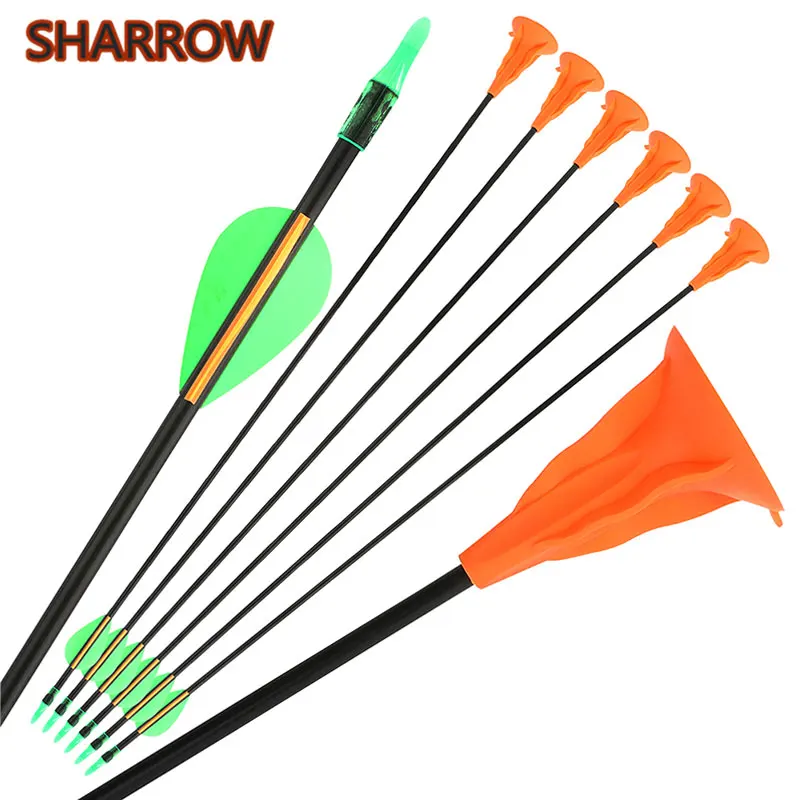 

6/12pcs Archery Sucker Arrow Fiberglass Arrow for Children Beginner Practice Shooting Outdoor Game Bow Accessories Gift