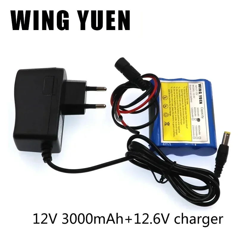 

NWE 12 V 3000 mAh 18650 Li-ion Rechargeable battery and 12.6V 1A Charger cctv camera