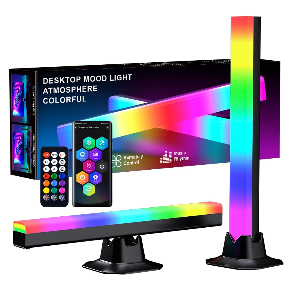 

Smart RGB LED Light Bars Night Light with Bluetooth APP Control Music Rhythm Lights Backlight for Gaming TV Room Decoration Lamp