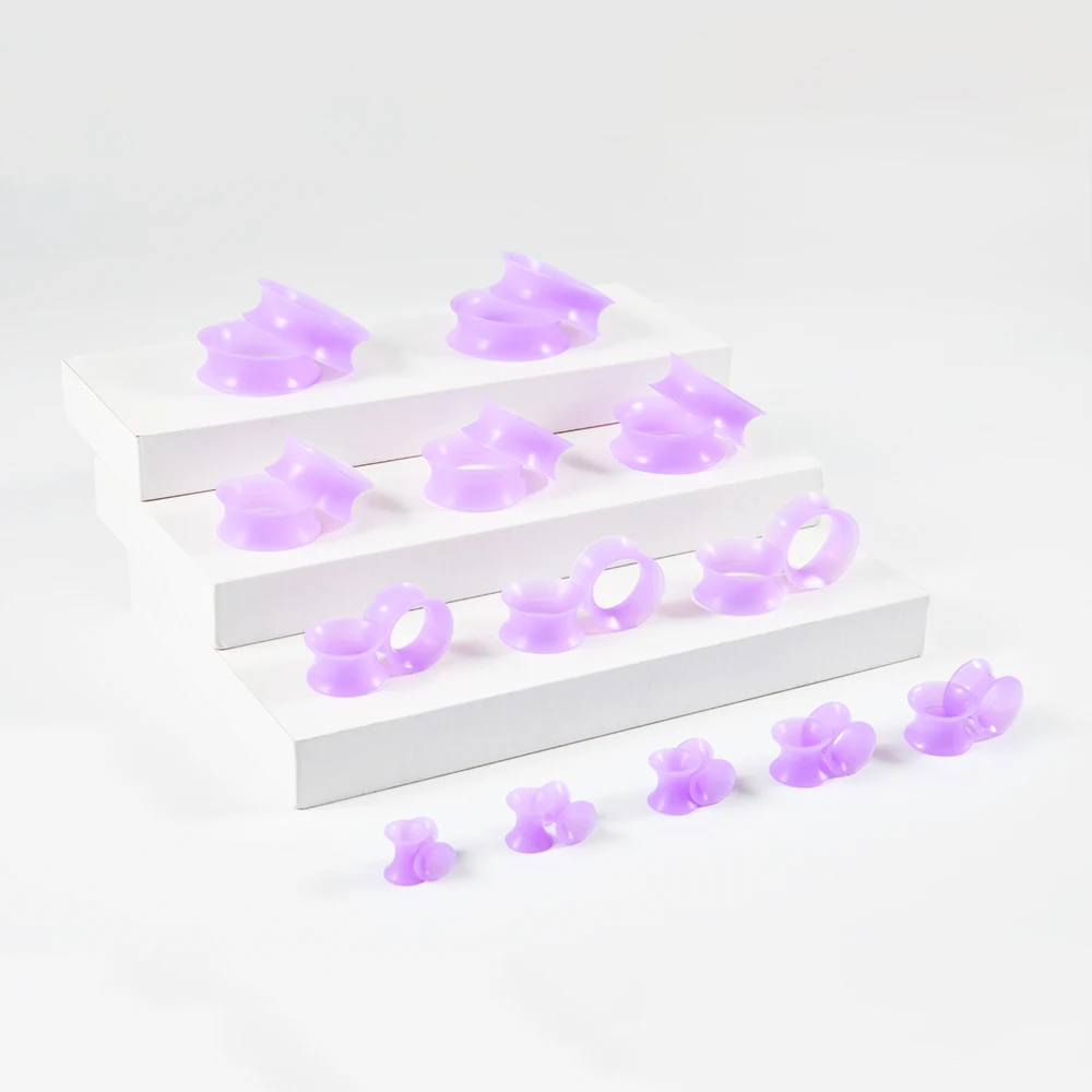 Thin Style Silicone Flexible Double Flared Flesh Ear Tunnel Plugs Gauge Expander Stretchers Piercing Jewelry 3-25mm 1Pair piercing jewelry body piercing jewelry body jewelry ear piercing jewelry