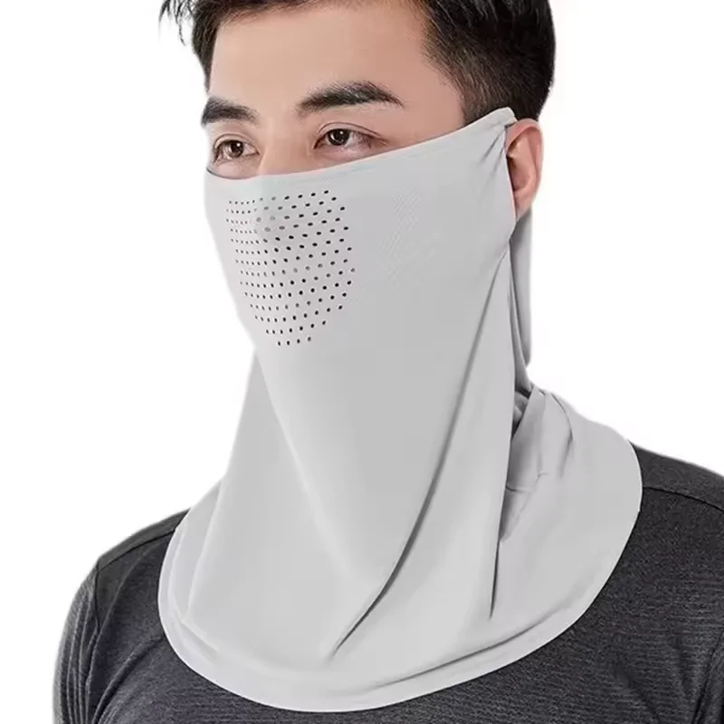 Summer Sunscreen Ice Silk Mask Neck UV Protection Face Cover Sunscreen Face with Brim Outdoor Cycling Sun Protection Hats Caps