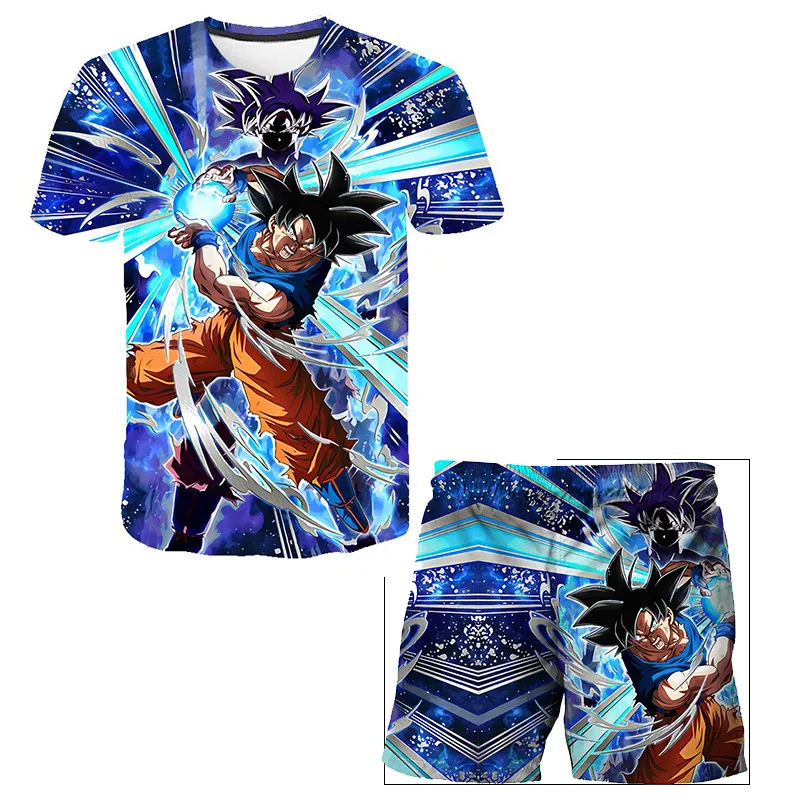 essentials clothing sets New Kids Clothes Dragon-Ball Sets Girls Summer Clothing Teens Casual Children's T shirt+Pants Suits 3 4 5 7 9-14 Years Kids Suit kids T-shirt