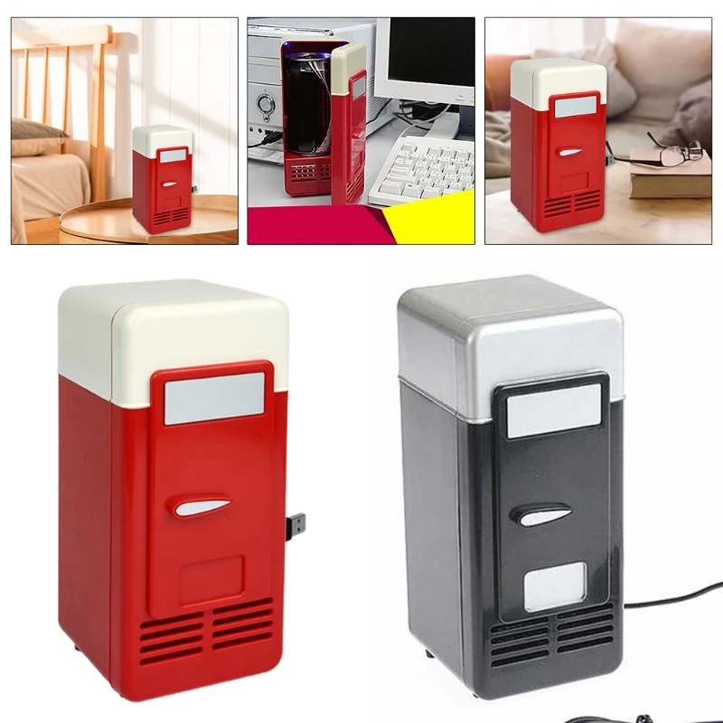 USB Mini Fridge Refrigerator with LED Light Fridge Beverage Drink Cooler and Warmer Fridge Mini Car Refrigerator New Dropship outdoor drink holder furniture camping storage drinks beverage cup stake stale for rack iron container bottle stand