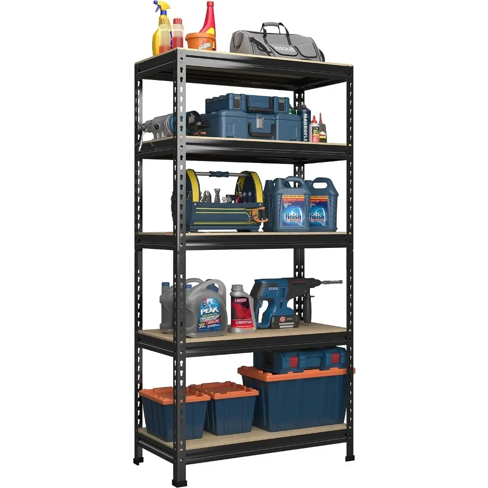 

PrimeZone Storage Shelves - 5 Tier Adjustable Garage Storage Shelving, Heavy Duty Metal Storage Utility Rack Shelf Unit