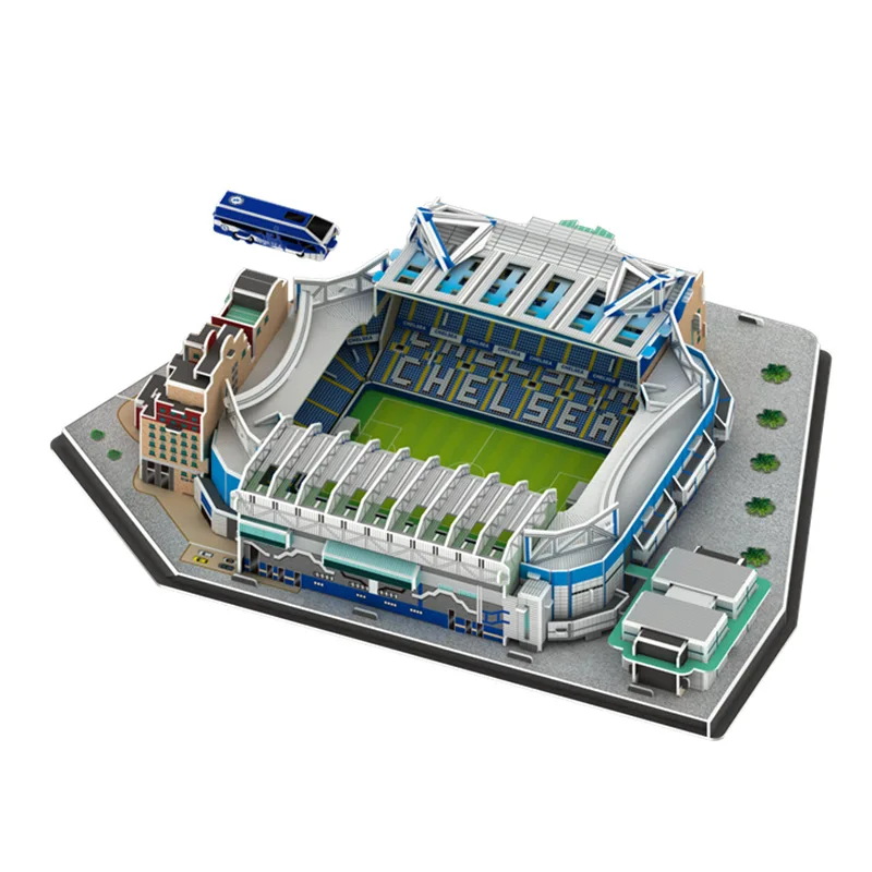 DIY Chelsea Stamford Bridge Football Stadium 3d Stereo Puzzle Model SZ 4