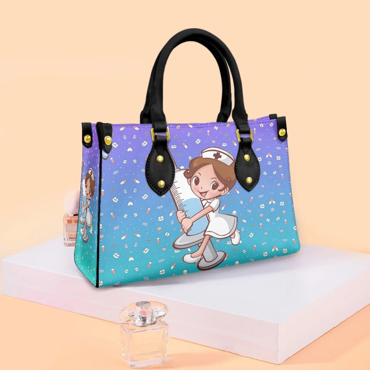 

FORUDESIGNS, Сумка с мультяшным рисунком для медсестры, женские роскошные сумки для покупок, сумки для девочек-подростков, женские сумки для макияжа, шоппинг