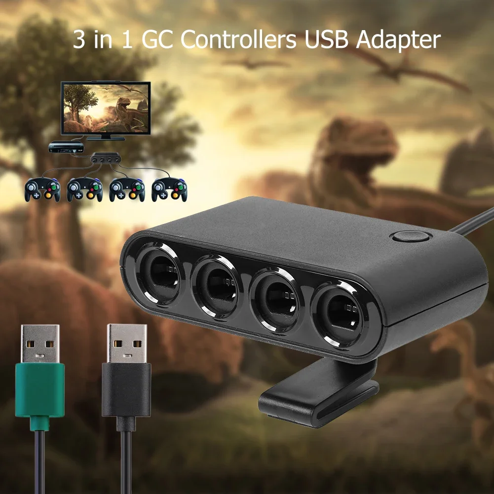 게임큐브 GC용 게임 컨버터, 스위치, Wii u, PC 스타 파이팅 게임용 USB 어댑터, 원 단추 스위칭, 4 포트, 3 in 1 컨트롤러