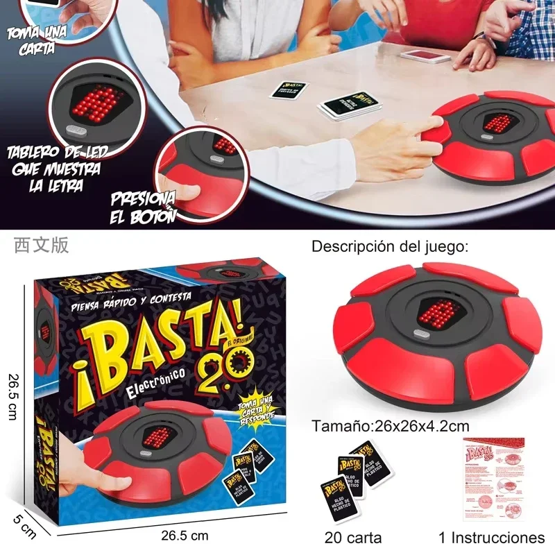 Children's Educational Table Toys English Spanish TAPPLE Crazy Alphabet Game Parent-child Interactive Turntable Toy Family Game 5