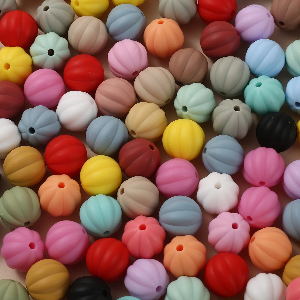 10Pcs 15mm Lantern Silicone Beads Pacifier Chain Loose Beads Baby Teething Chewing Toys DIY Jewelry Accessories BPA Free 3