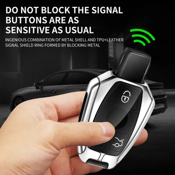 Custodia per chiave A distanza per auto in lega di zinco Shell Fob per Mercedes Benz A B C classe E GLA CLA GLC CLS W204 W221 W205 W176 W212 W463 AMG - Custodia per chiave A distanza per auto in lega di zinco Shell Fob per Mercedes