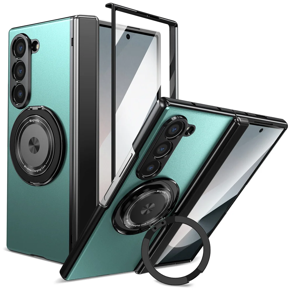 360 Rotating Magnetic Phone Case with Ring Hinge Protection