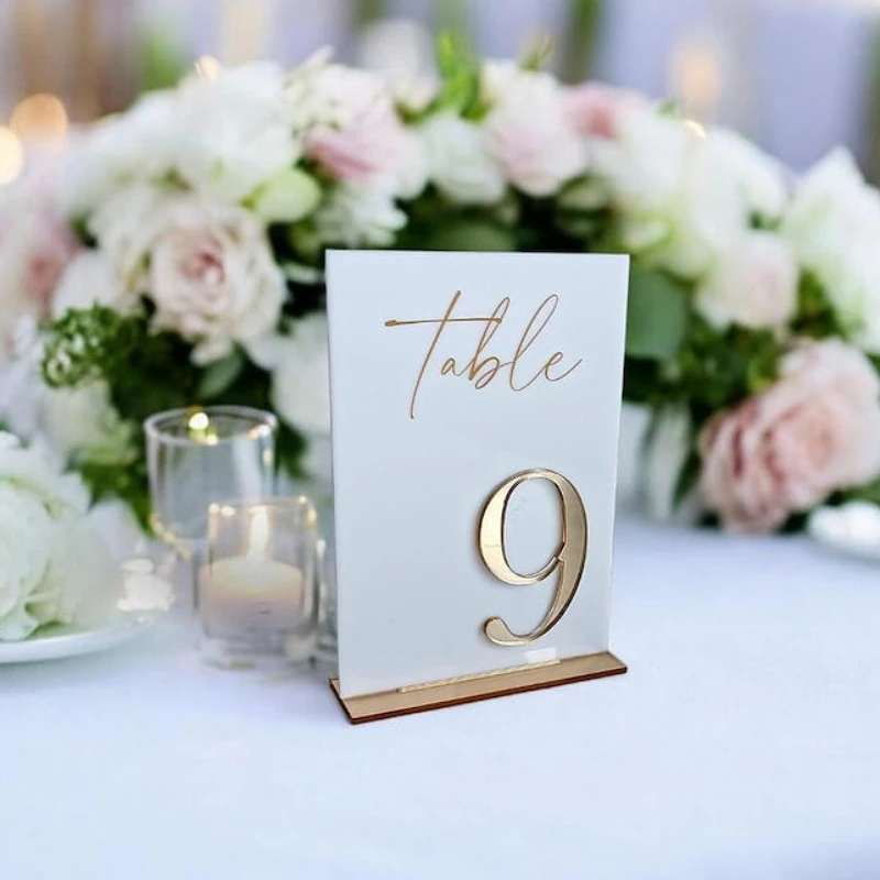 Wedding Table Numbers Acrylic Modern Arched Table Numbers for Wedding and Events Black and White