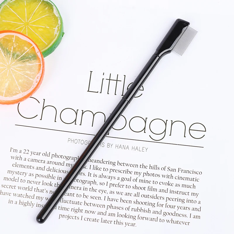 새로운 1개입 스틸 눈썹 속눈썹 빗 연장 브러쉬 금속 빗 메이크업 브러쉬 도구