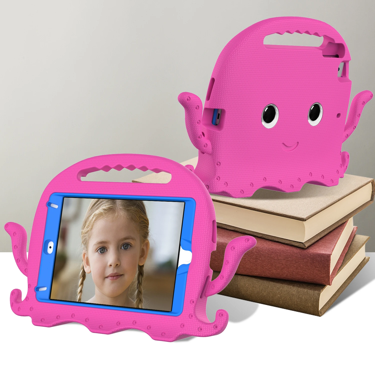 Children's Shockproof Protective Tablet Case with Handle - Cute Design