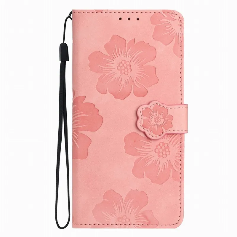 Floral Book Style Flip Wallet Case with Card Slots