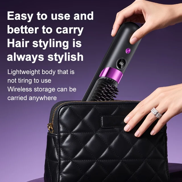 Portable Hair Straightener Brush USB Charging Cordless Hot Comb Ceramic Coating Ionic Anti Frizz Styling Tool 6