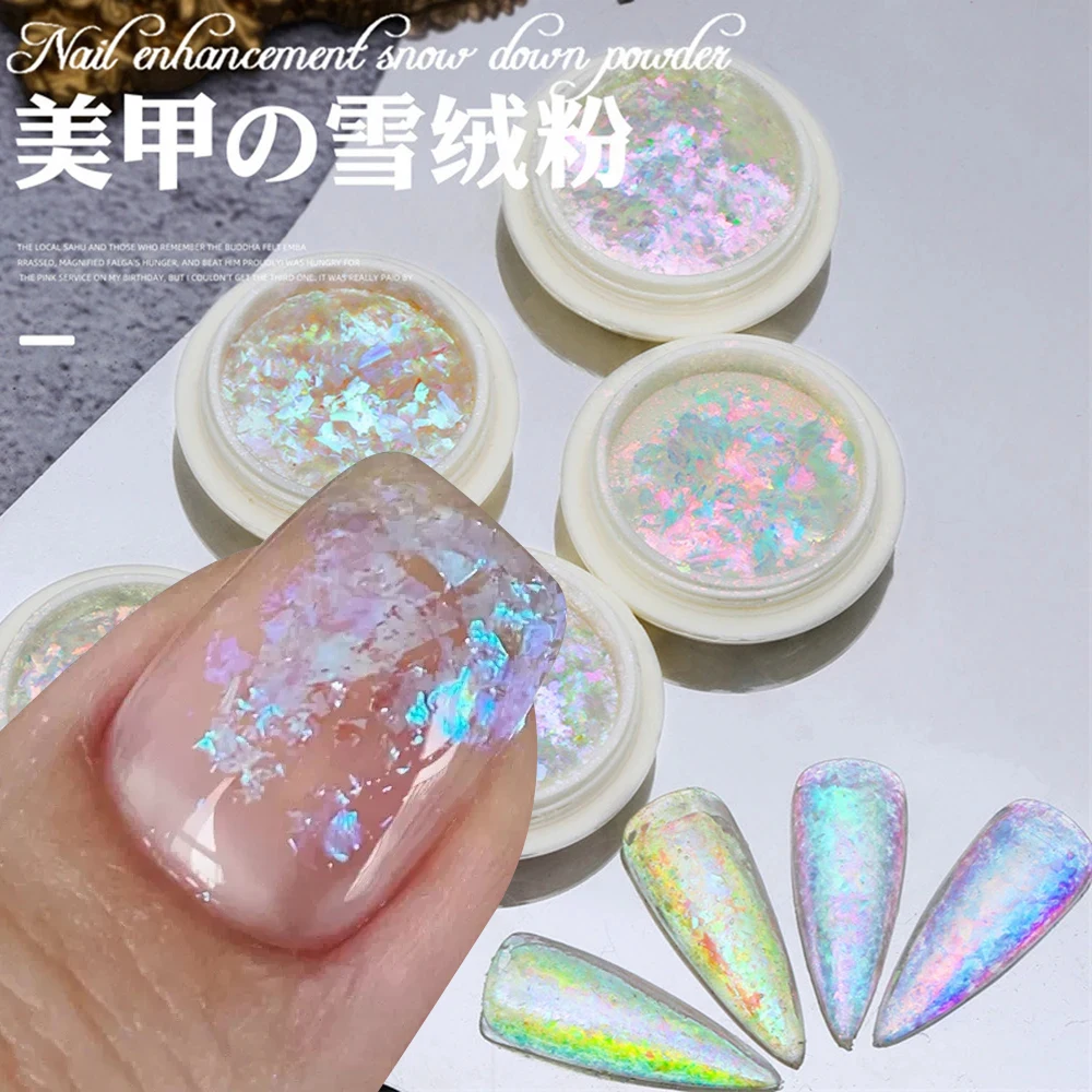 1 Barattolo Enhancement Opal Nail Glitter Snow Velvet Pigment Powder Ultra Thin Dream High Shine Opal Powder Cloud Brocade Aurora Pow