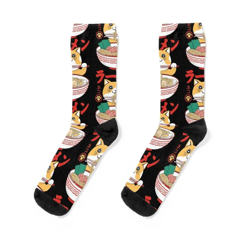 

Ramen Cat Love Socks luxe loose cartoon Men's Socks Women's