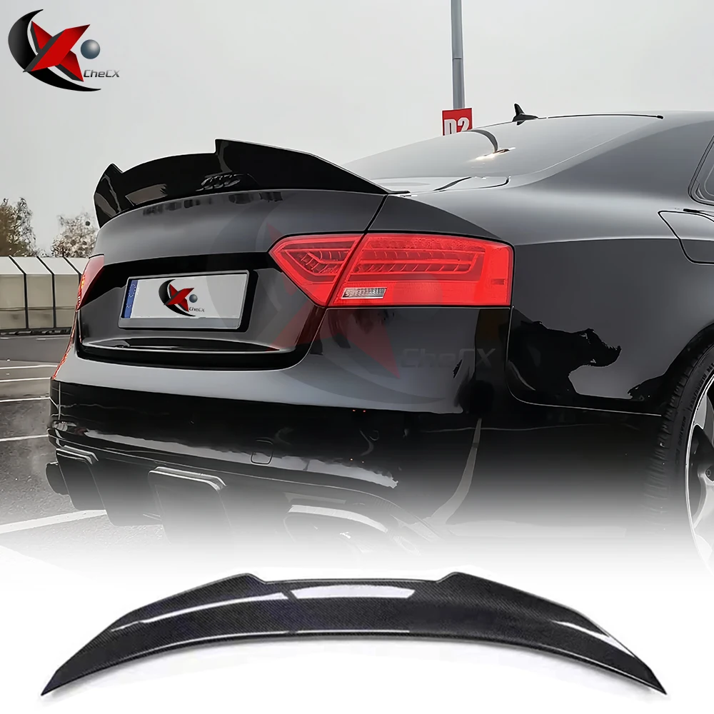 Auto Spoiler Per Audi A5 B8 B8.5 8TA 8T3 2 Porte Sportback PSM Stile Reale Materiale In Fibra di Carbonio Spoiler Posteriore Tronco Ala 2009-2016 - Image 3