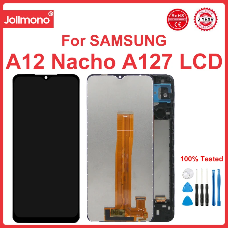 A12 Nacho Display Screen Assembly, Per Samsung Galaxy A12 Nacho A127 A127F Display Lcd Touch Screen Con Cornice Per Samsung A12S