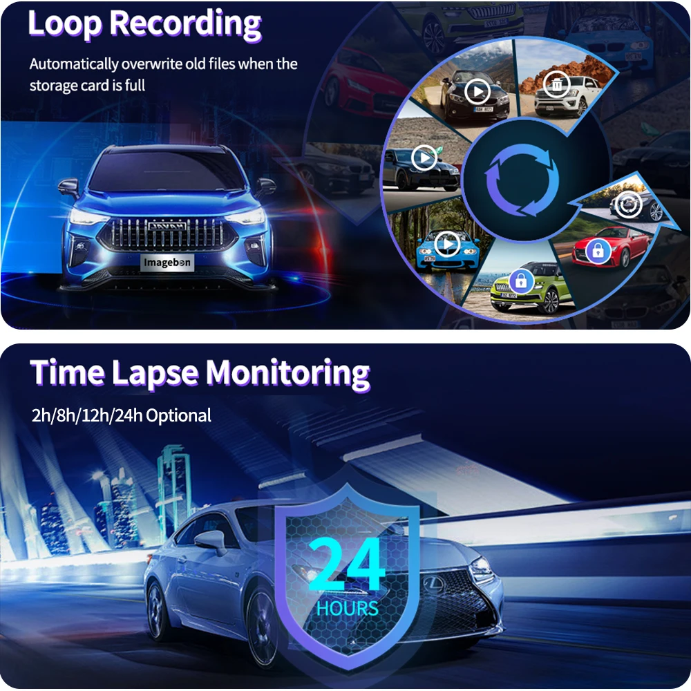Upgraded Imagebon 11.4&Prime; H70 Pro 4K ADAS In-cell Display Car DVR Wireless CarPlay Android Auto Night Vision GPS Dash Camera
