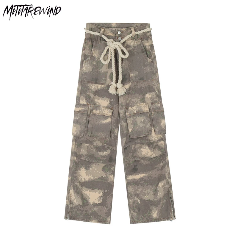 

Workwear Camouflage Pants Men High Street Loose Casual Outdoor Multi-pocket Camouflage Tactical Pants Sports Straight Trousers