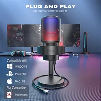 FIFINE USB Microphone for Recording and Streaming on PC and Mac,Headphone Output and Touch-Mute Button,Mic with 3 RGB Modes -A8 5