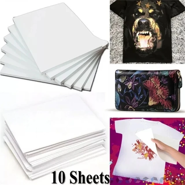 10PCS T Shirt A4 Transfer Paper Iron On Heat Press Shirts Inkjet For T  Printing Craft Fabrics A4 Paper Pattern Print - AliExpress