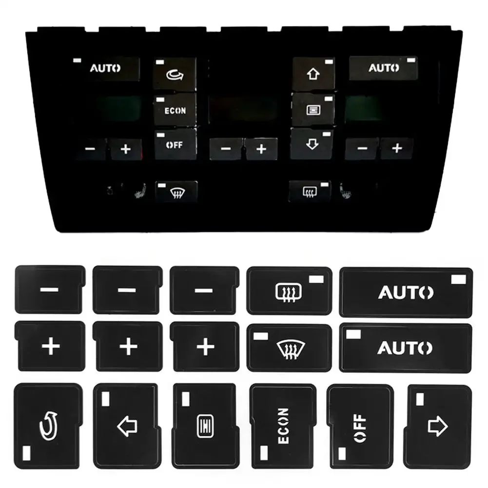아우디 A4 B6 B7 2000 2001 2002 2003 2004 자동차 에어컨 Ac 기후 제어 버튼 수리 스티커 데칼 (16 키 포함)