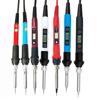 60/80W digital electric soldering iron welding iron tool  temperature adjustable soldering  iron tips/ stand/ tin wire 1