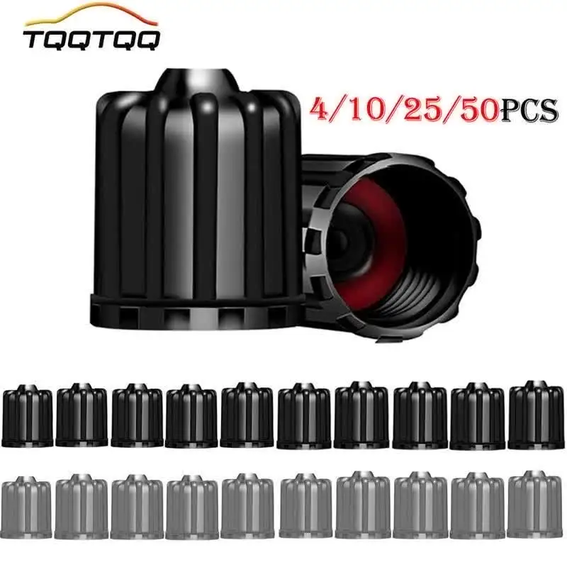 4 Pack Black Stem Caps 4-Pack Black Metal Tire Valve Stem Caps – Universal Fit For Cars & Trucks Grey Valve Stem Caps