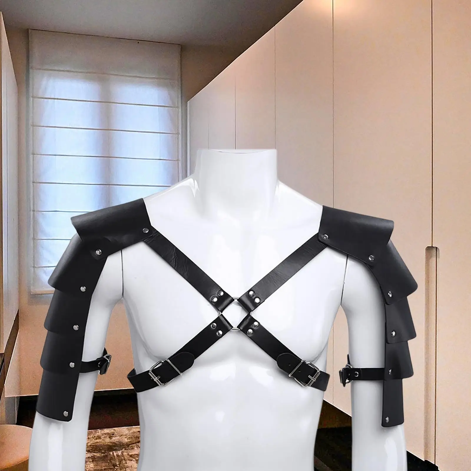 Body Harness for Men Stretchy Fabric Halloween Plus Size Punk Chest Strap Belt