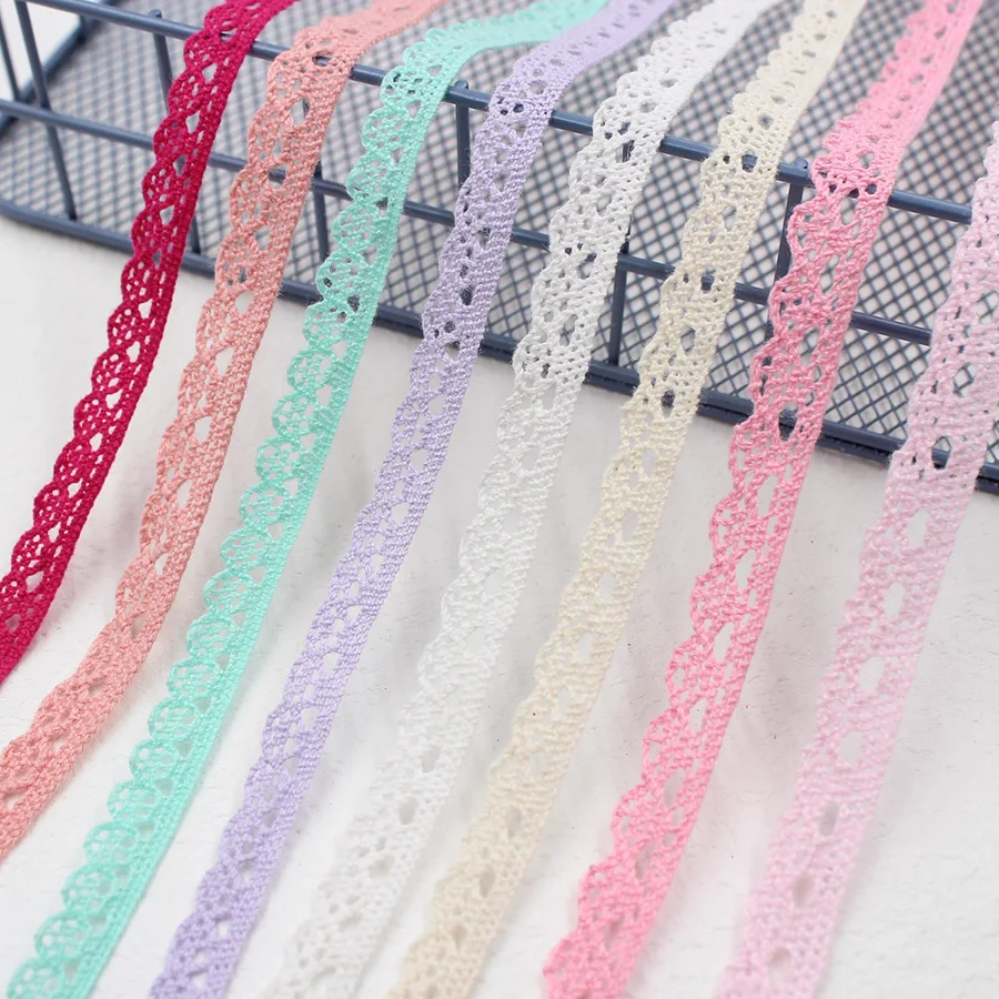 Cotton Embroidered Lace Ribbon Fabric 5/10Yards DIY Handmade Curtuins Trims Wedding Craft Sewing Accessories