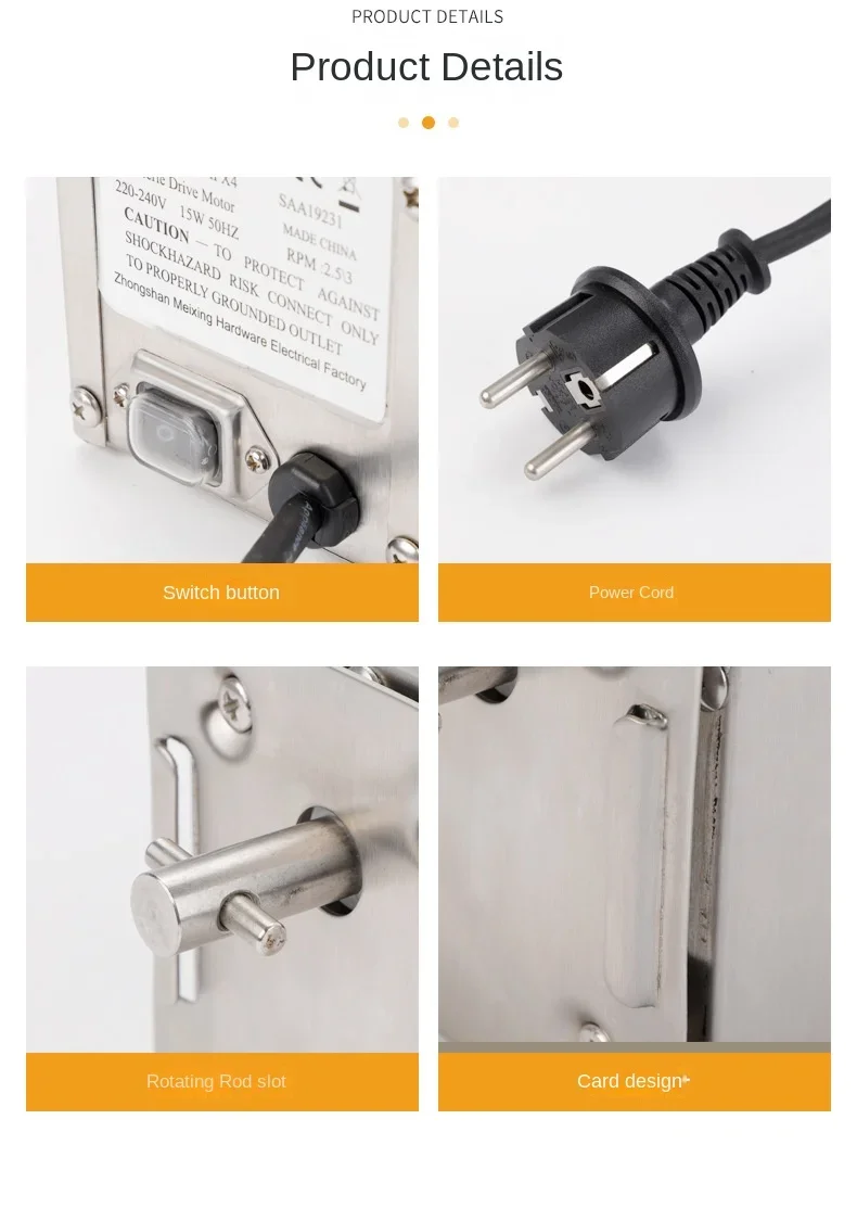 220V/110V 40-60kg Rotating Rack Barbecue Machine Electric Barbecue Motor BBQ Motor Outdoor Tool