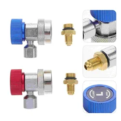 R134A Adapter Coupler Quick Ac Connector Kit Hose Refrigerant Fittings Car Recharge Gas 134A Hvac Air Conditioning Can