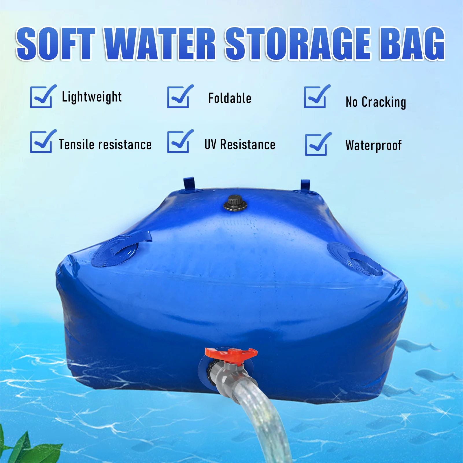 Universal Rain Barrel Water Collector Portable Collapsible Water Storage Tank Large Capacity Garden Container Rainwater Pail
