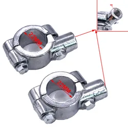 Premium Dual - Finish Motorcycle Rear View Mirror Holders - Set of 2 (Silver M8)