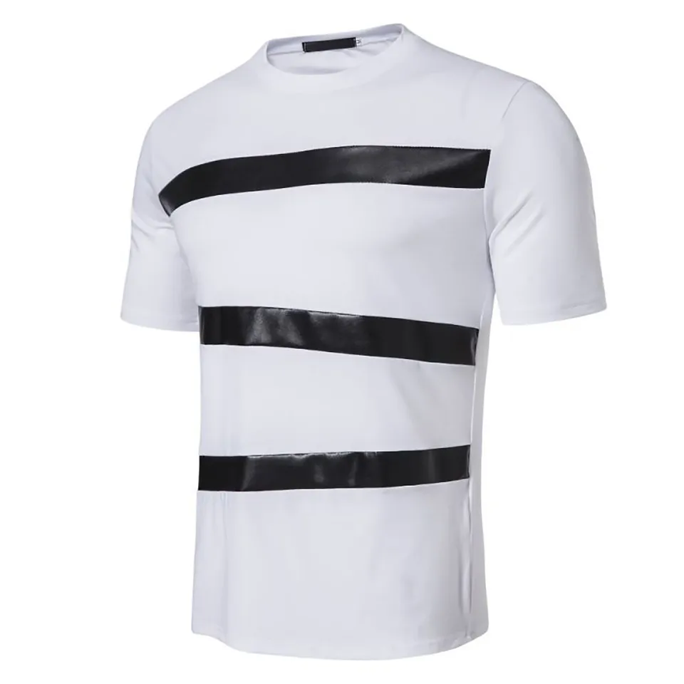 Mens High Quality Oversized Leather T Shirt